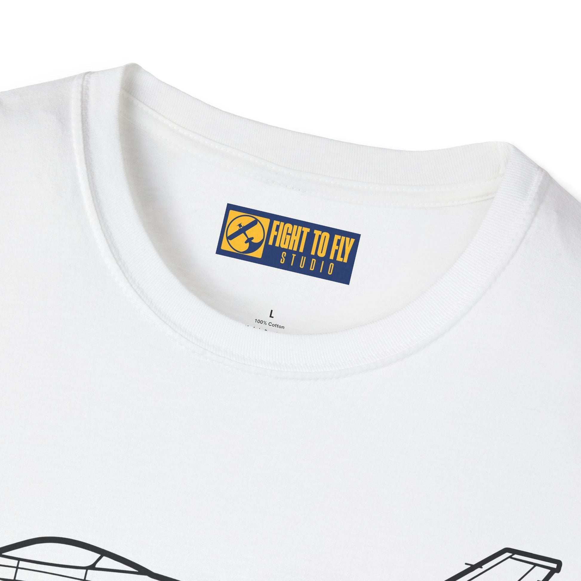 F-16C T-Shirt – Fighting Falcon Jet Side Profile Aviation Tee - Pilot gifts - WWII warbird t-shirt
