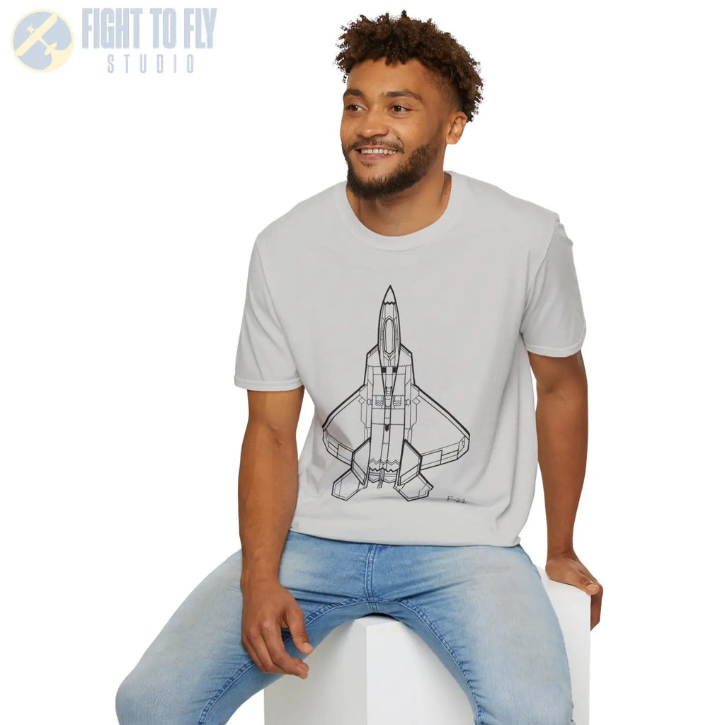 F-22 Raptor Top View T-Shirt - Pilot gifts - WWII warbird t-shirt