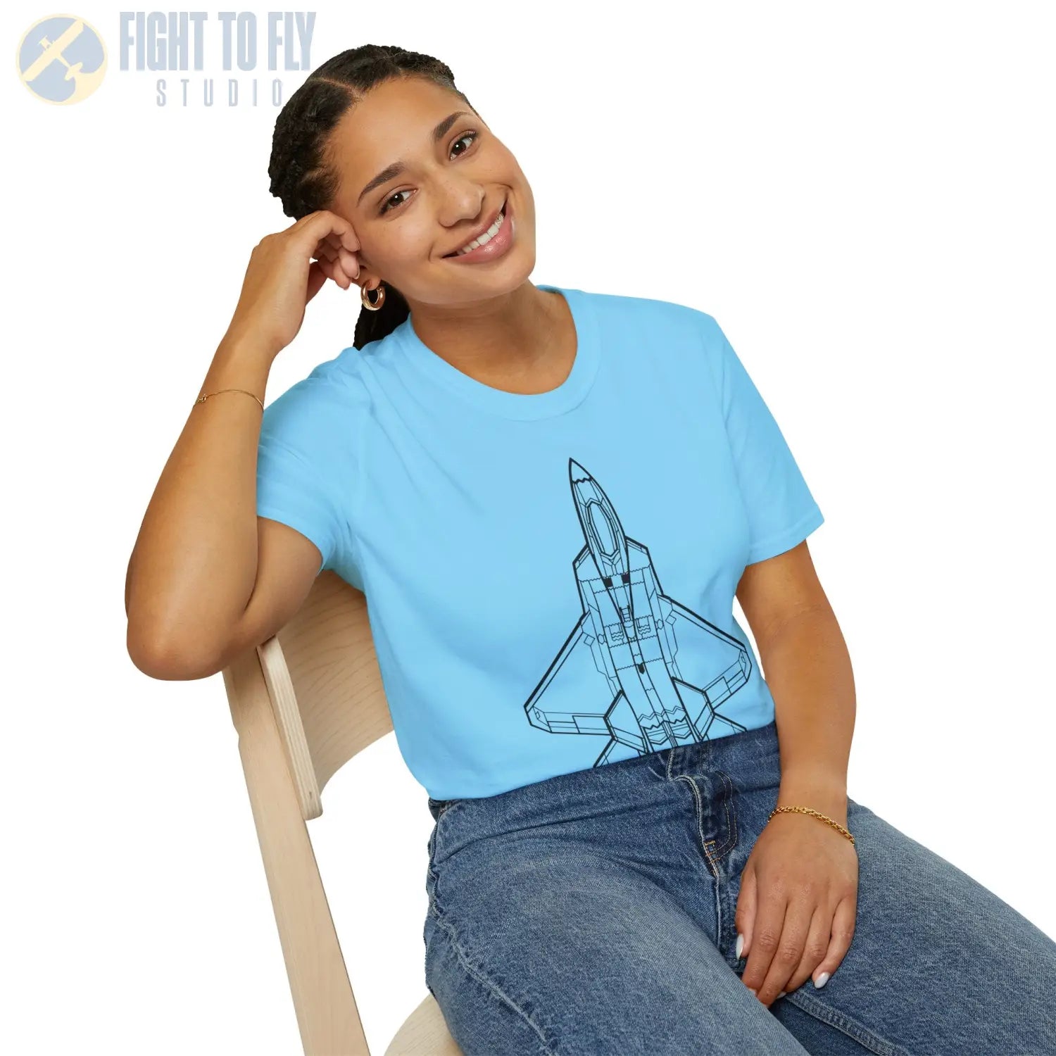 F-22 Raptor Top View T-Shirt - Pilot gifts - WWII warbird t-shirt