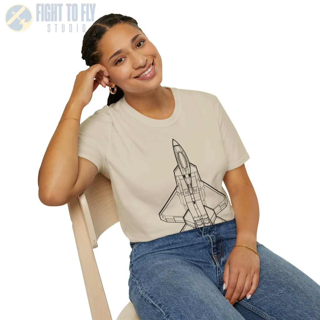 F-22 Raptor Top View T-Shirt - Pilot gifts - WWII warbird t-shirt