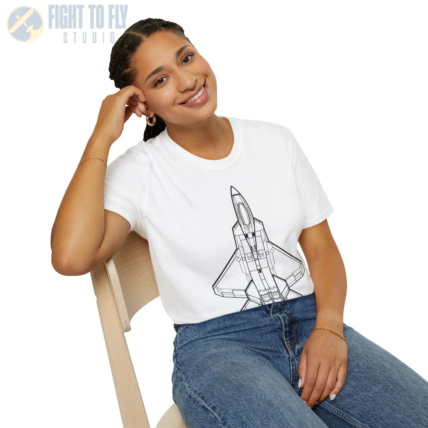 F-22 Raptor Top View T-Shirt - Pilot gifts - WWII warbird t-shirt