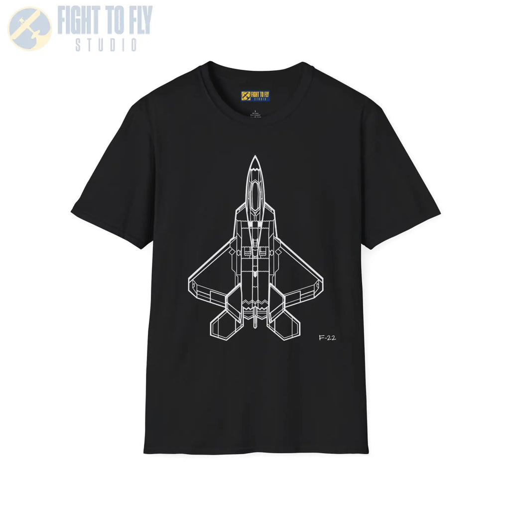 F-22 Raptor Top View T-Shirt - Pilot gifts - WWII warbird t-shirt