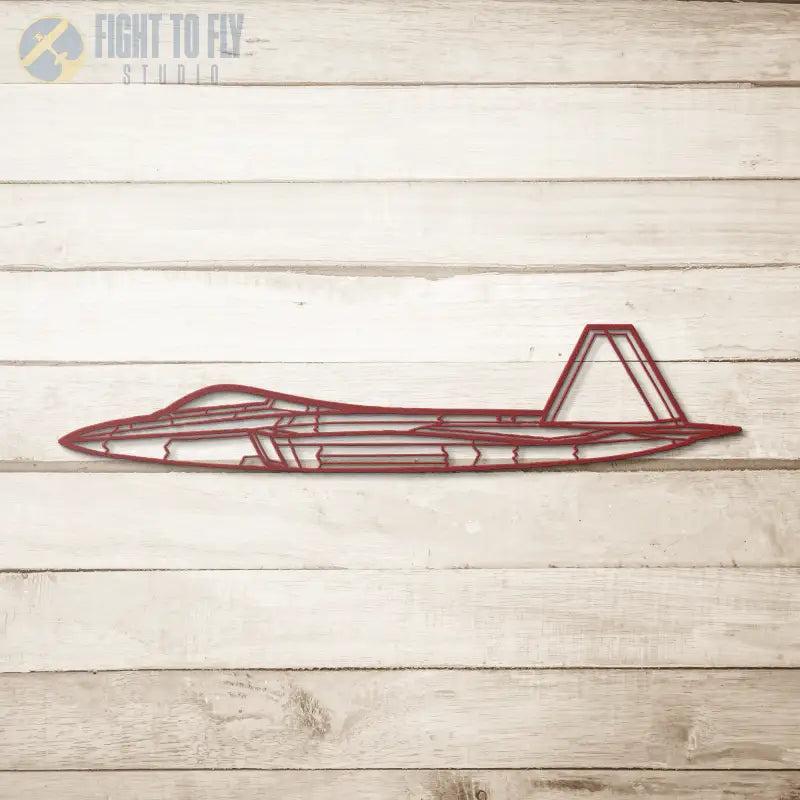 F-22 Side Profile Die Cut Metal Wall Art - Sign - Pilot gifts - WWII warbird t-shirt