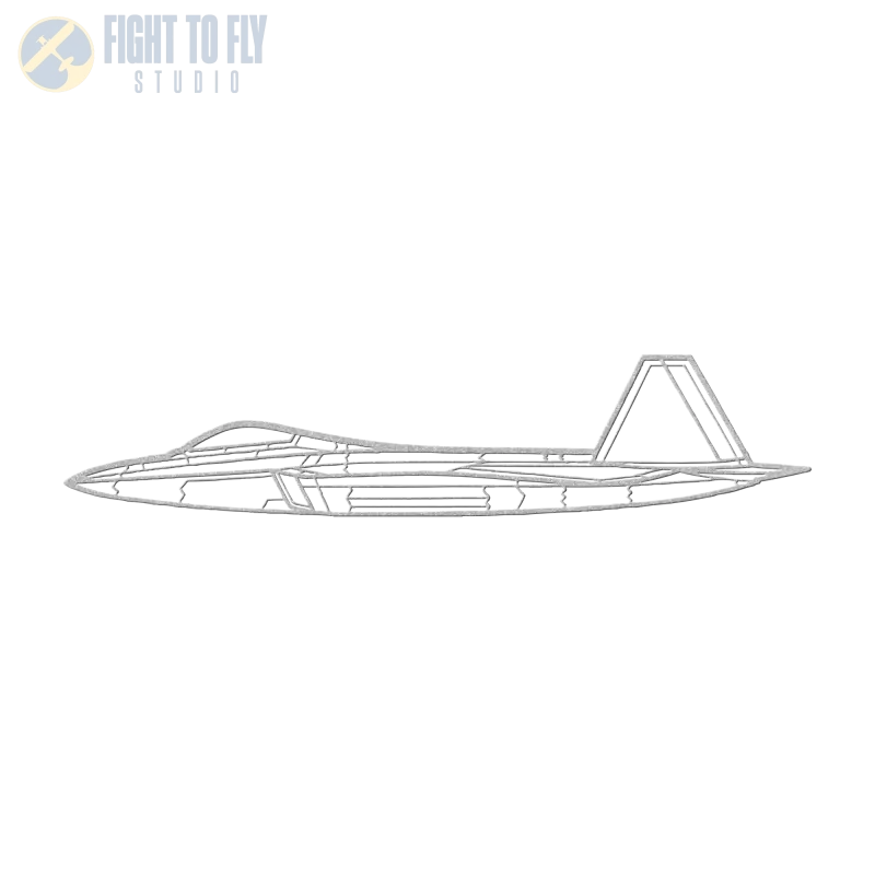 F-22 Side Profile Die Cut Metal Wall Art - Sign - Pilot gifts - WWII warbird t-shirt