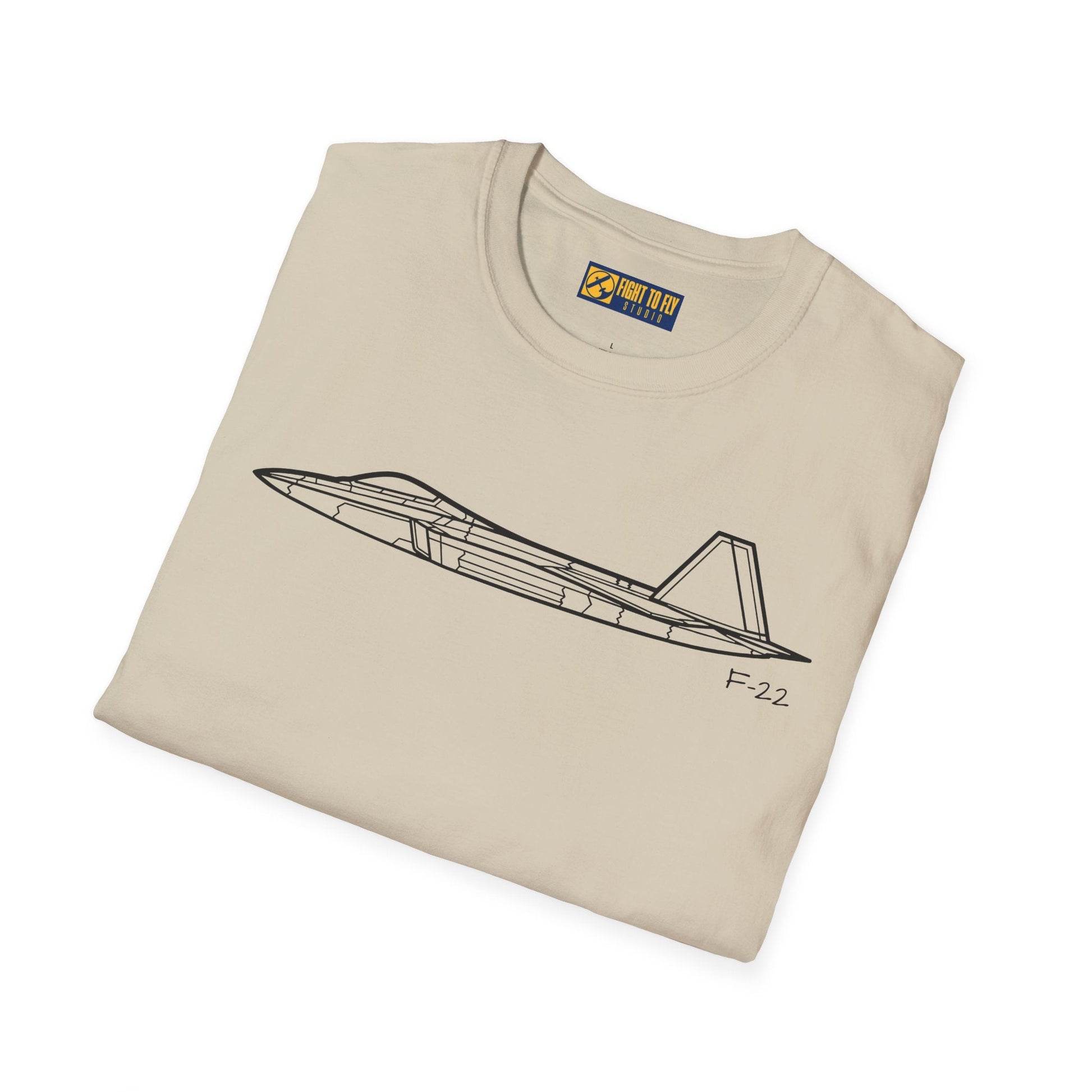 F-22 Side View T-Shirt – Raptor Stealth Fighter Jet Profile Tee - Pilot gifts - WWII warbird t-shirt