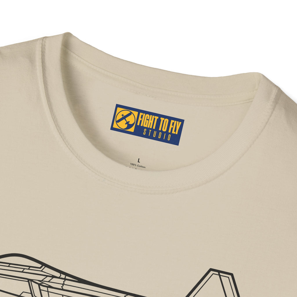 F-22 Side View T-Shirt – Raptor Stealth Fighter Jet Profile Tee - Pilot gifts - WWII warbird t-shirt