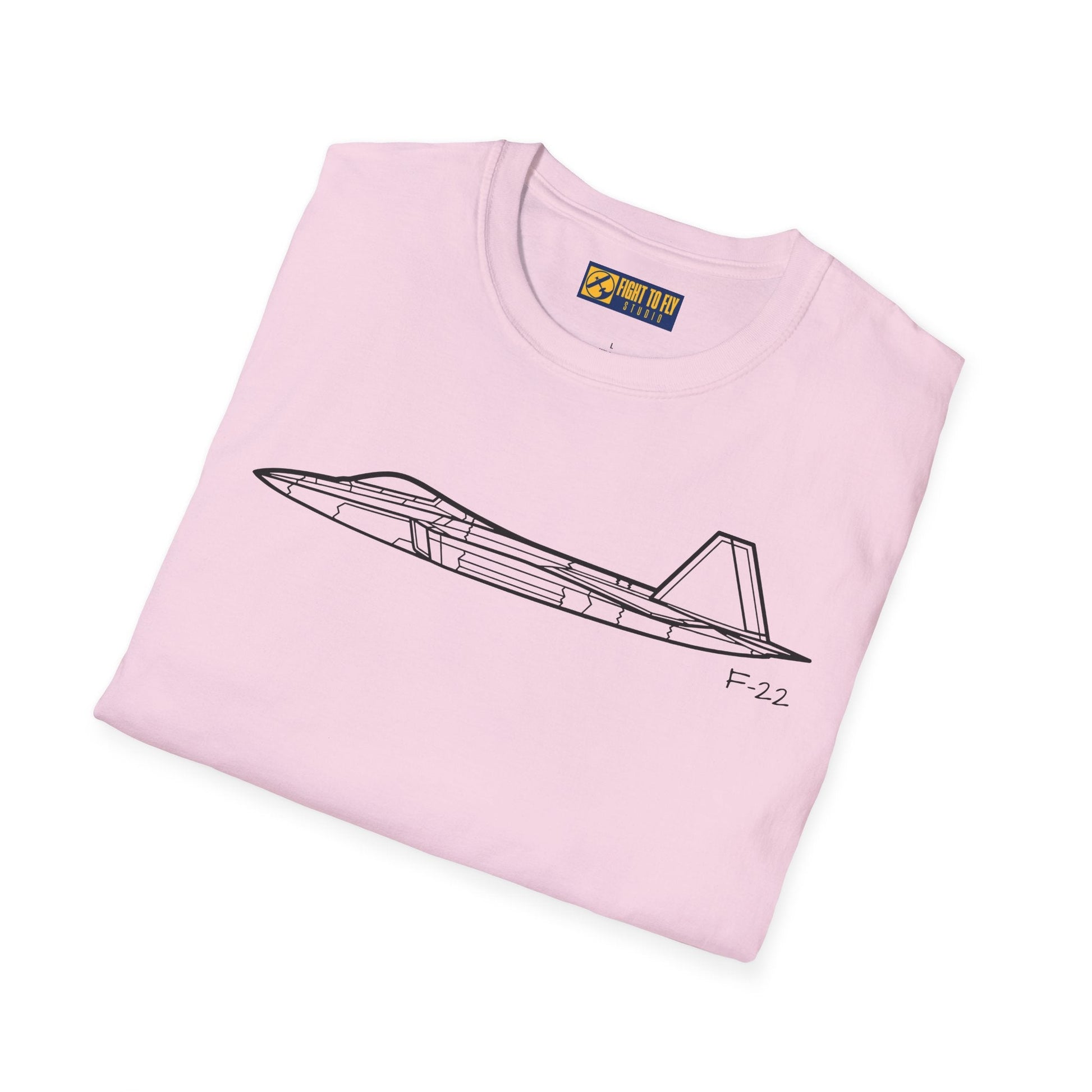 F-22 Side View T-Shirt – Raptor Stealth Fighter Jet Profile Tee - Pilot gifts - WWII warbird t-shirt