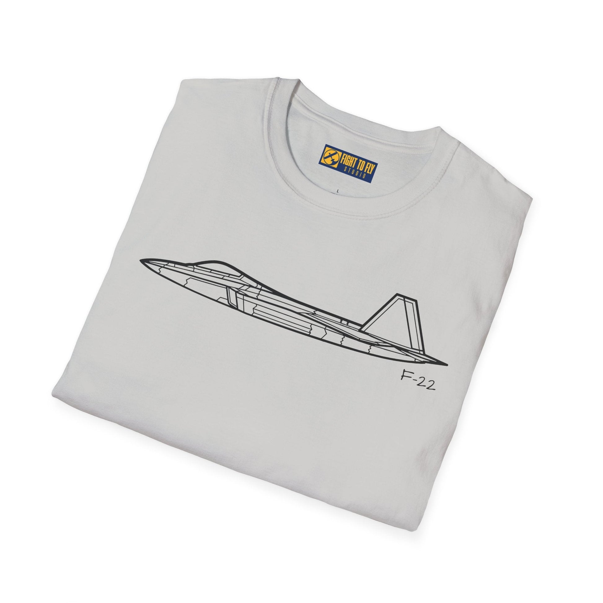 F-22 Side View T-Shirt – Raptor Stealth Fighter Jet Profile Tee - Pilot gifts - WWII warbird t-shirt