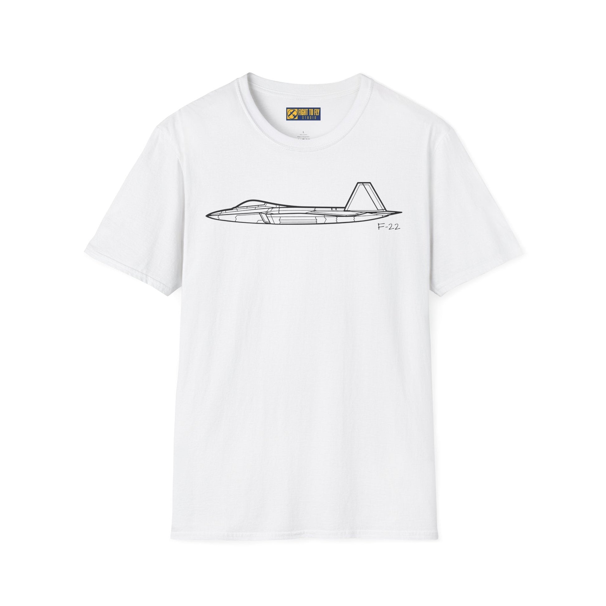 F-22 Side View T-Shirt – Raptor Stealth Fighter Jet Profile Tee - Pilot gifts - WWII warbird t-shirt