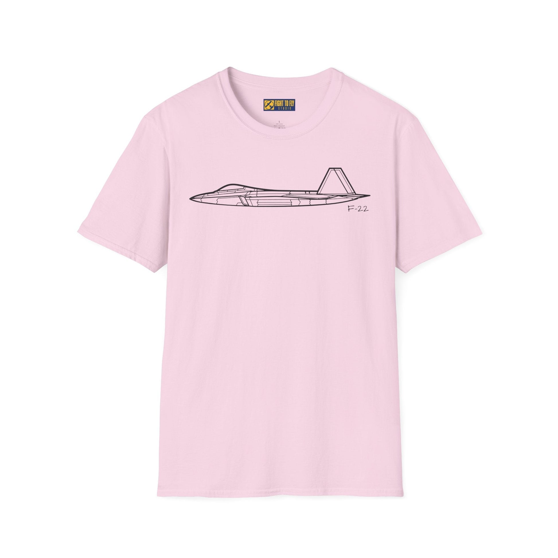 F-22 Side View T-Shirt – Raptor Stealth Fighter Jet Profile Tee - Pilot gifts - WWII warbird t-shirt