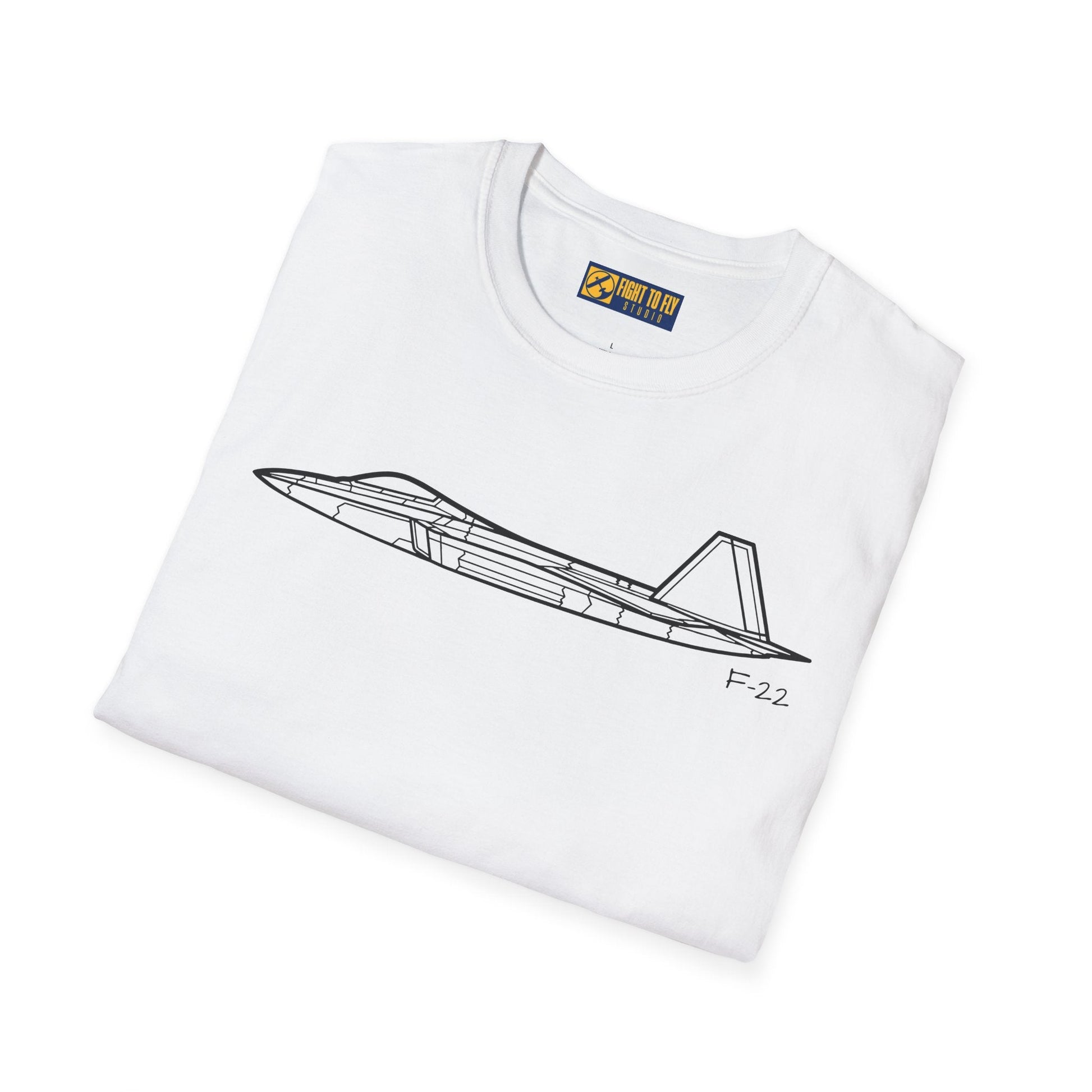 F-22 Side View T-Shirt – Raptor Stealth Fighter Jet Profile Tee - Pilot gifts - WWII warbird t-shirt