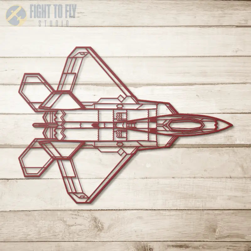 F-22 Top Die Cut Metal Wall Art - Sign - Pilot gifts - WWII warbird t-shirt
