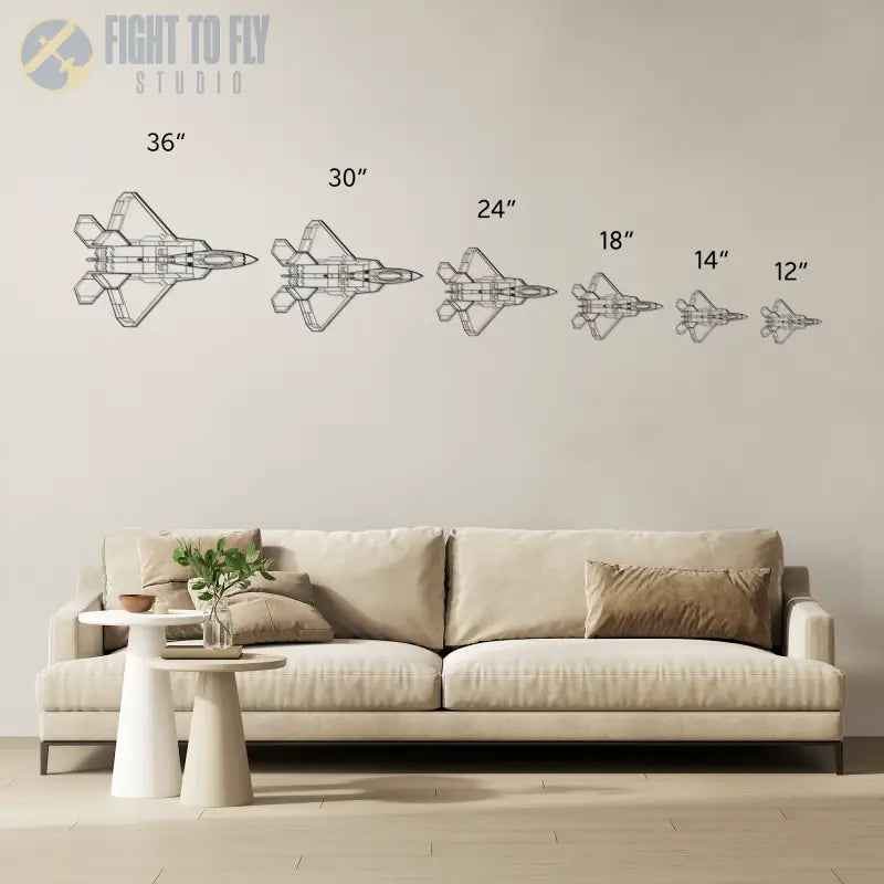 F-22 Top Die Cut Metal Wall Art - Sign - Pilot gifts - WWII warbird t-shirt