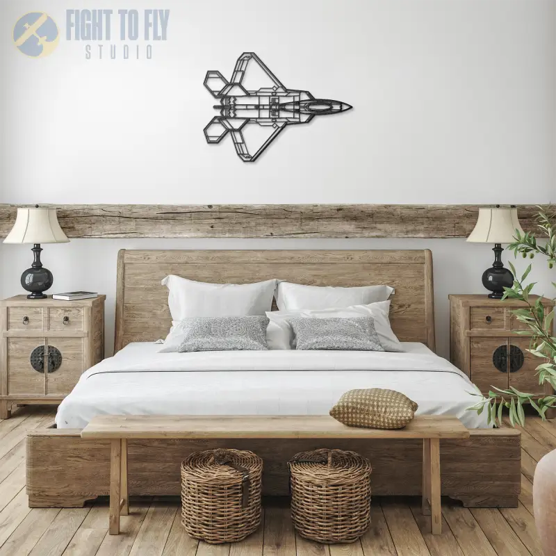 F-22 Top Die Cut Metal Wall Art - Sign - Pilot gifts - WWII warbird t-shirt