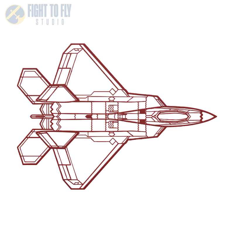 F-22 Top Die Cut Metal Wall Art - Sign - Pilot gifts - WWII warbird t-shirt