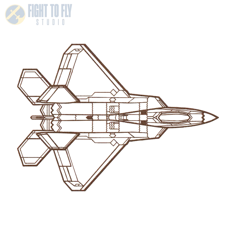 F-22 Top Die Cut Metal Wall Art - Sign - Pilot gifts - WWII warbird t-shirt