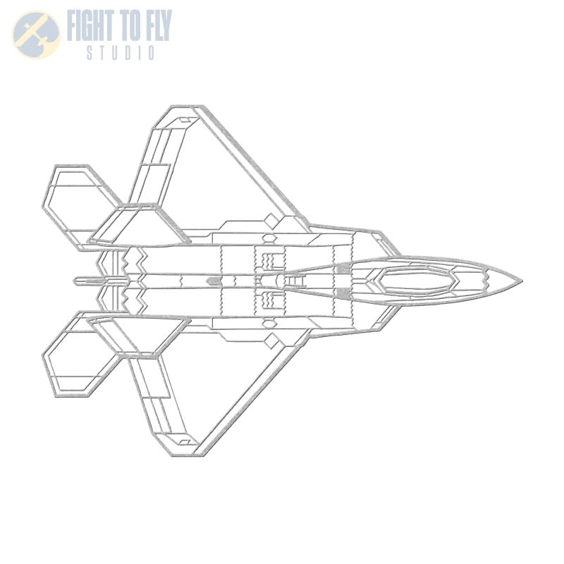 F-22 Top Die Cut Metal Wall Art - Sign - Pilot gifts - WWII warbird t-shirt
