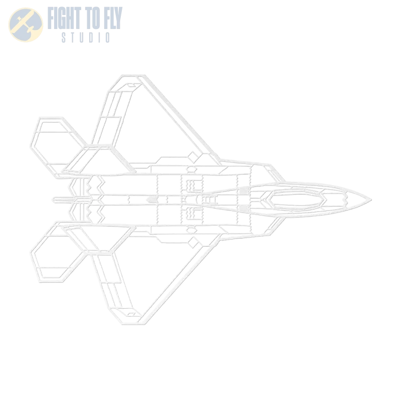 F-22 Top Die Cut Metal Wall Art - Sign - Pilot gifts - WWII warbird t-shirt