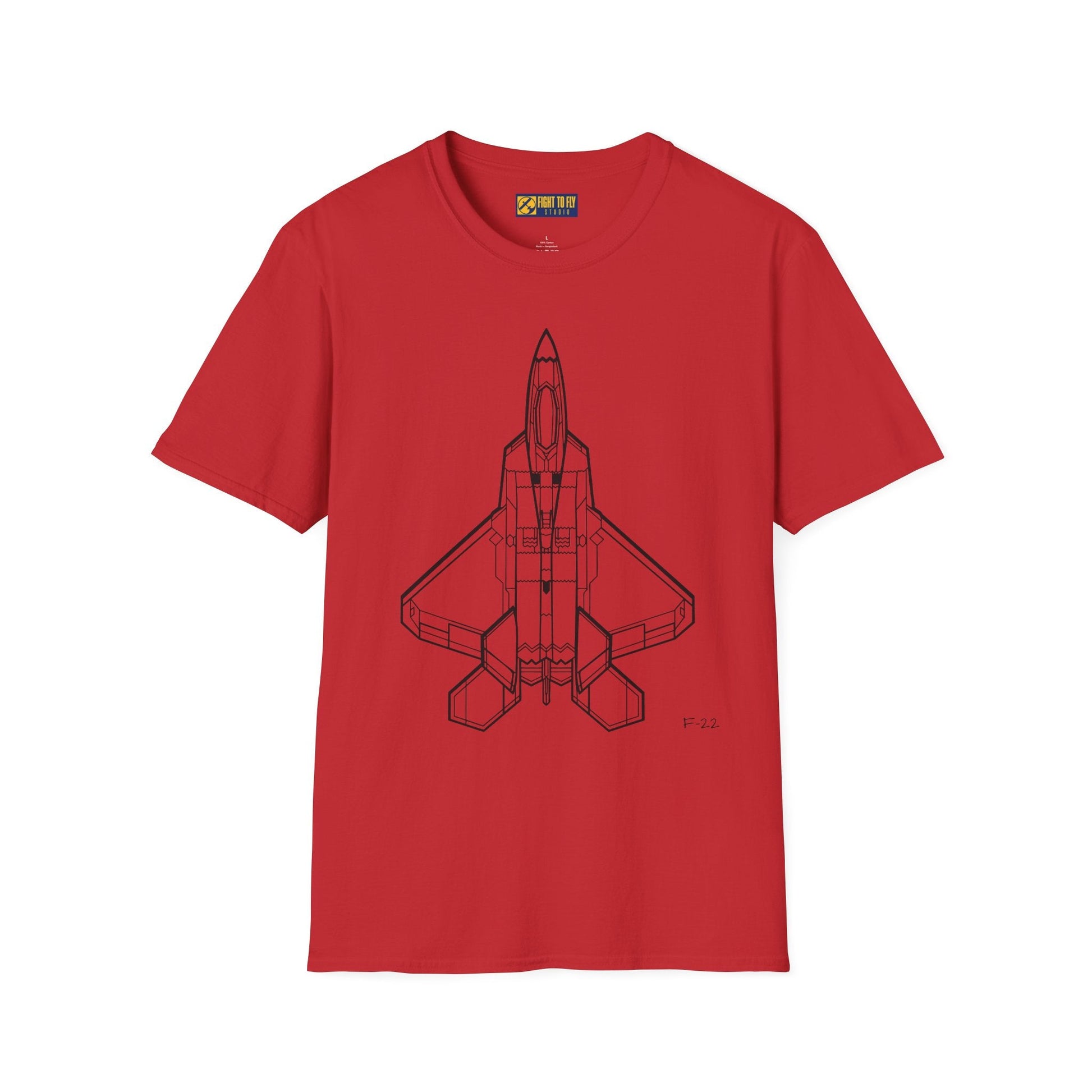 F-22 Top View T-Shirt – Raptor Stealth Fighter Jet Overhead Aviation Tee - Pilot gifts - WWII warbird t-shirt
