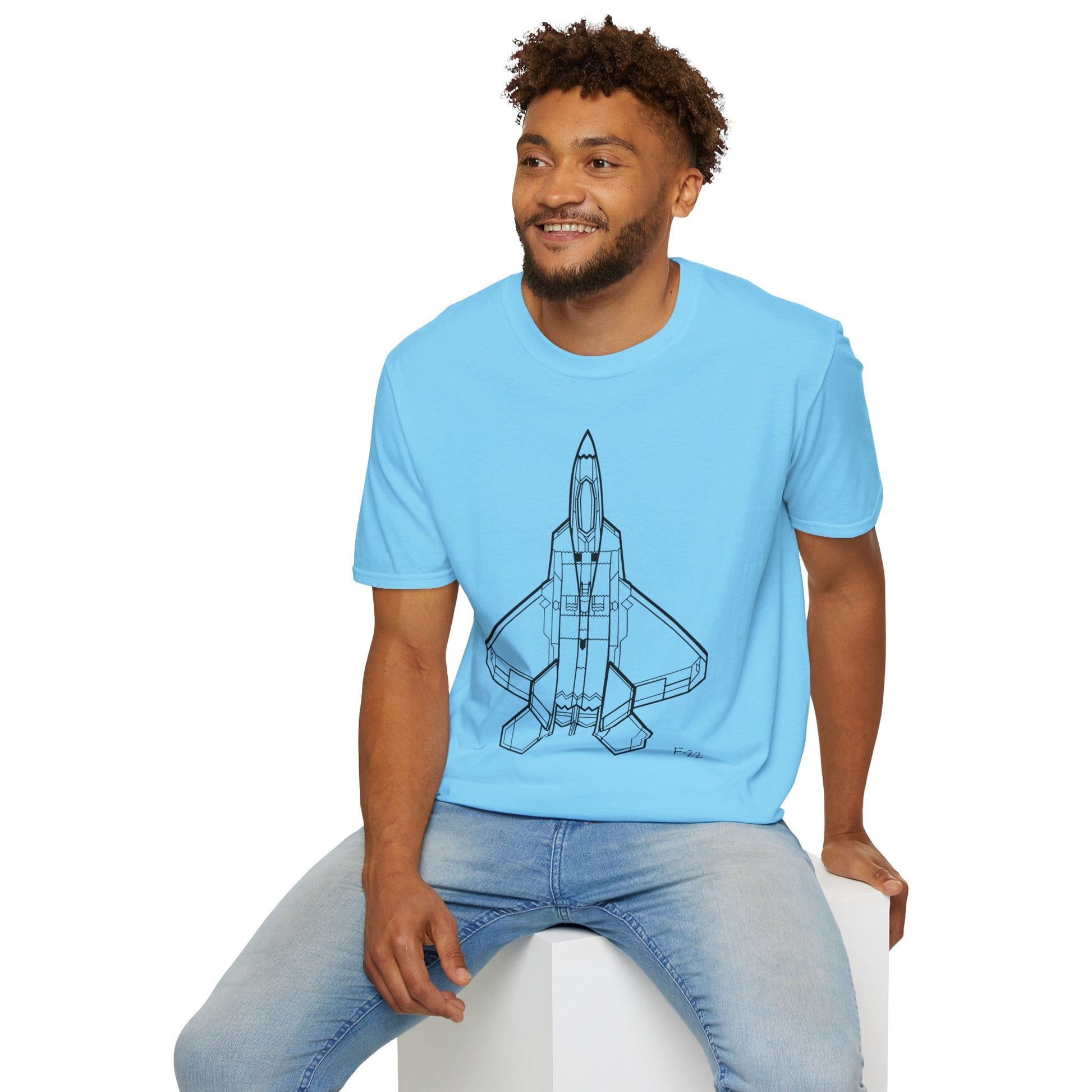 F-22 Top View T-Shirt – Raptor Stealth Fighter Jet Overhead Aviation Tee - Pilot gifts - WWII warbird t-shirt