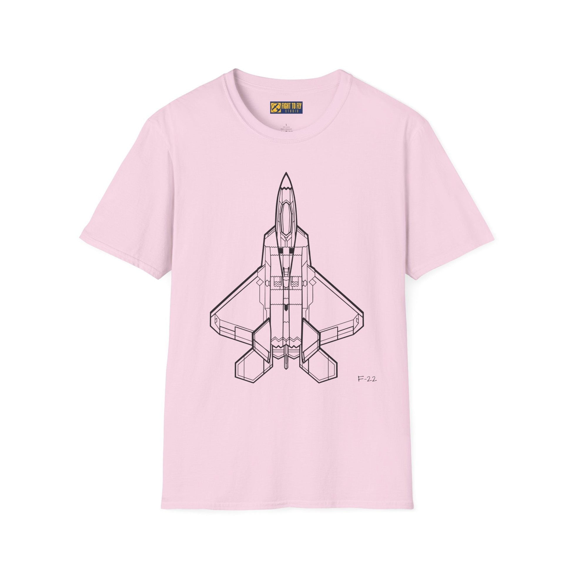 F-22 Top View T-Shirt – Raptor Stealth Fighter Jet Overhead Aviation Tee - Pilot gifts - WWII warbird t-shirt