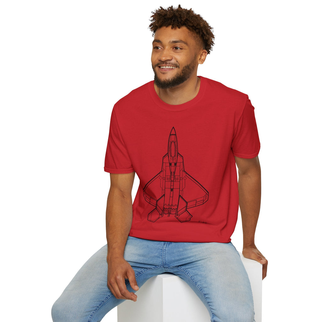 F-22 Top View T-Shirt – Raptor Stealth Fighter Jet Overhead Aviation Tee - Pilot gifts - WWII warbird t-shirt