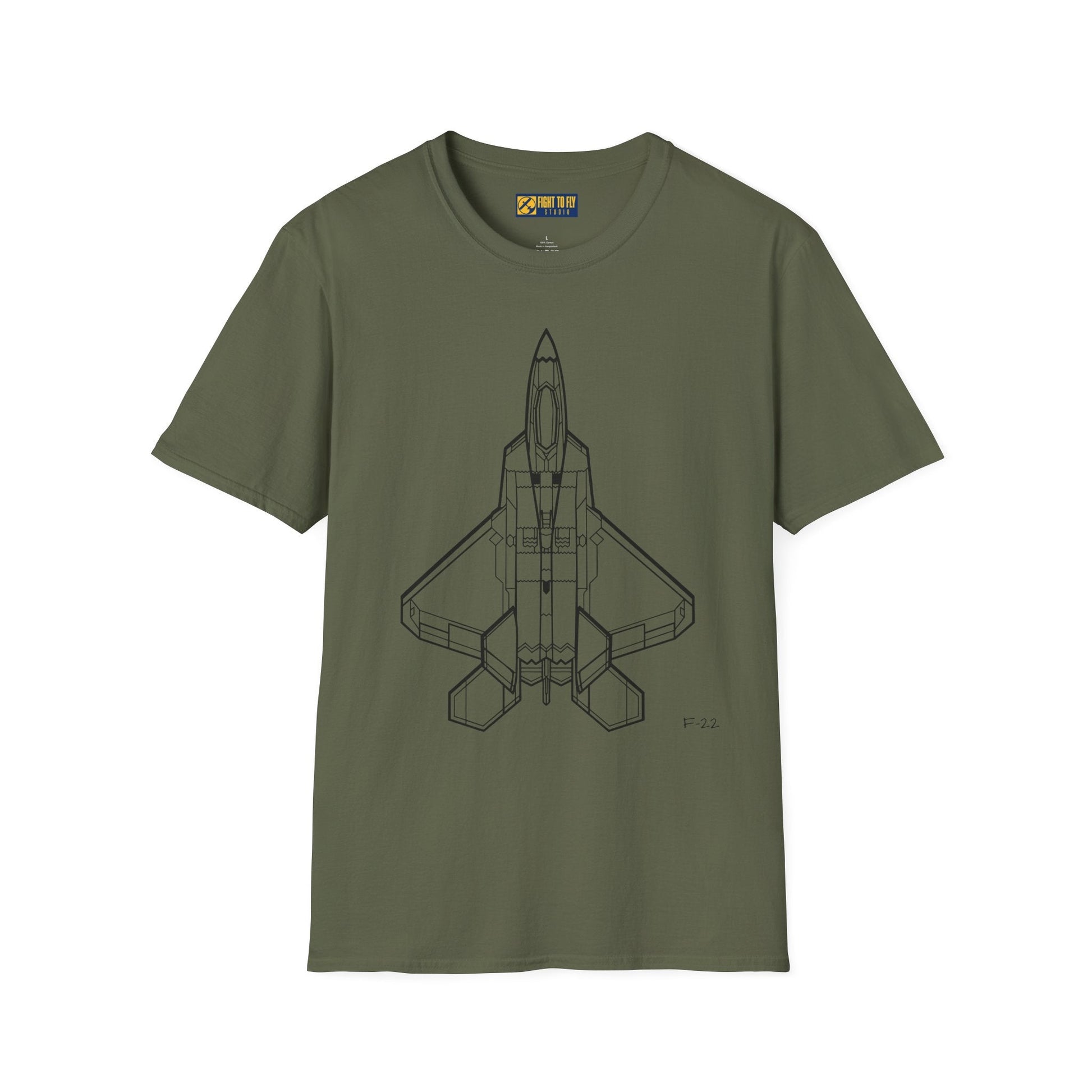 F-22 Top View T-Shirt – Raptor Stealth Fighter Jet Overhead Aviation Tee - Pilot gifts - WWII warbird t-shirt