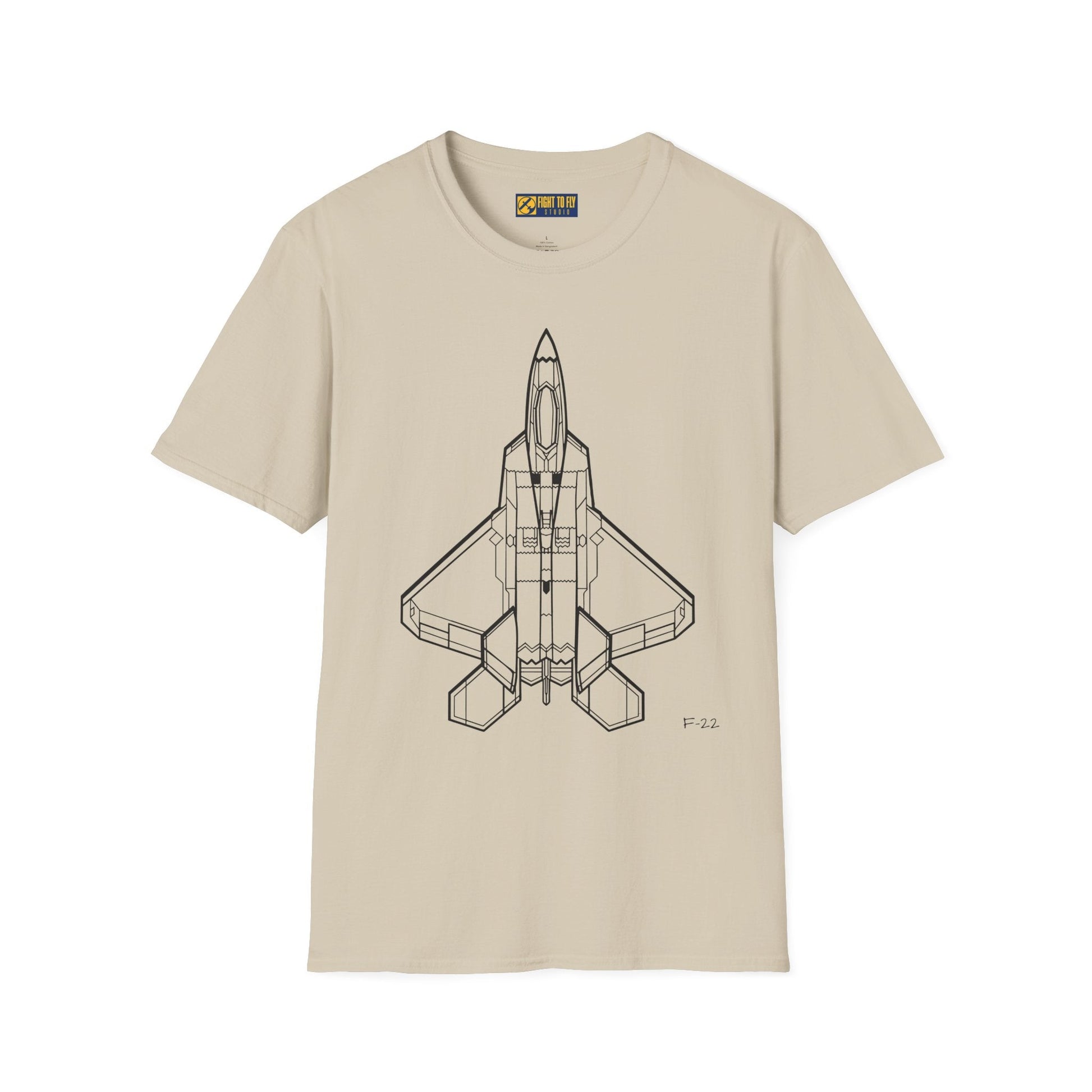 F-22 Top View T-Shirt – Raptor Stealth Fighter Jet Overhead Aviation Tee - Pilot gifts - WWII warbird t-shirt