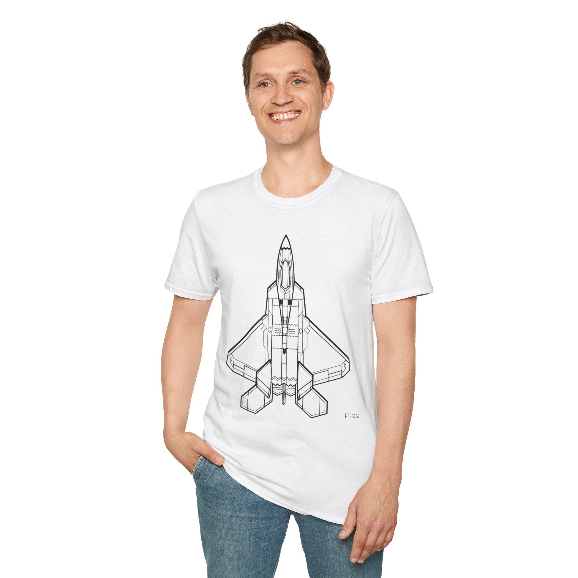 F-22 Top View T-Shirt – Raptor Stealth Fighter Jet Overhead Aviation Tee - Pilot gifts - WWII warbird t-shirt