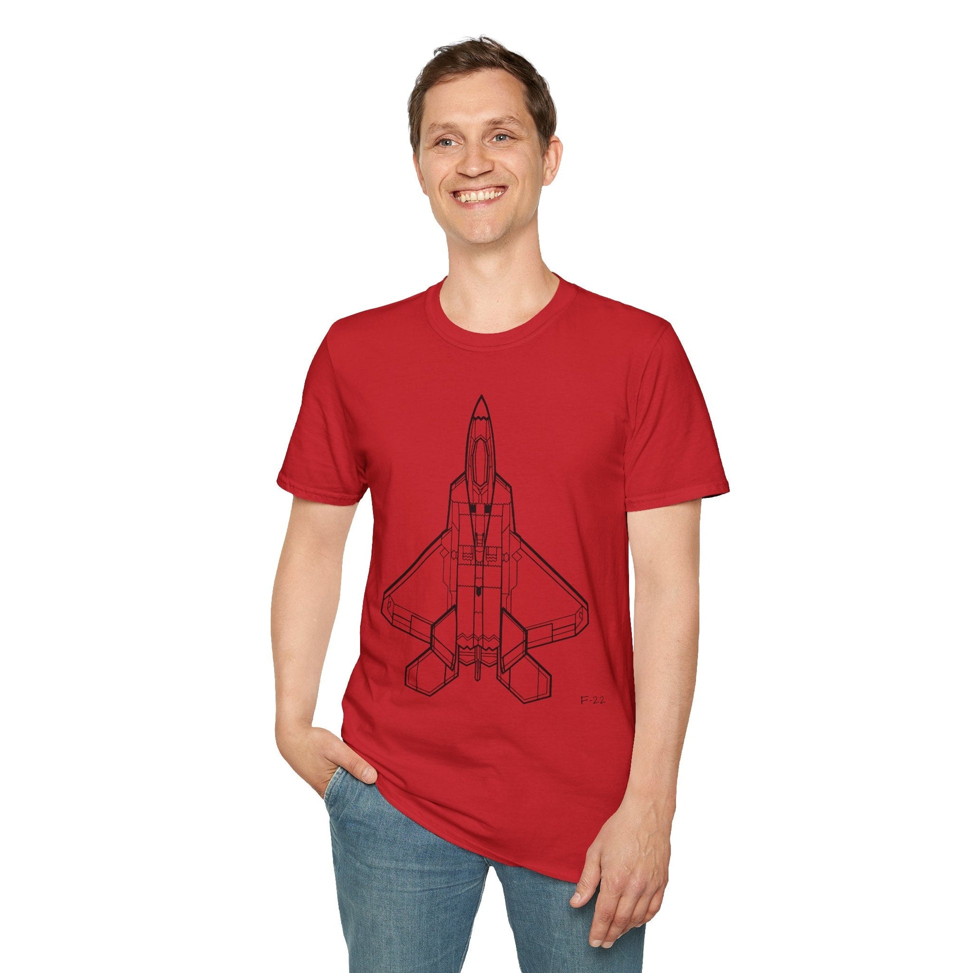 F-22 Top View T-Shirt – Raptor Stealth Fighter Jet Overhead Aviation Tee - Pilot gifts - WWII warbird t-shirt