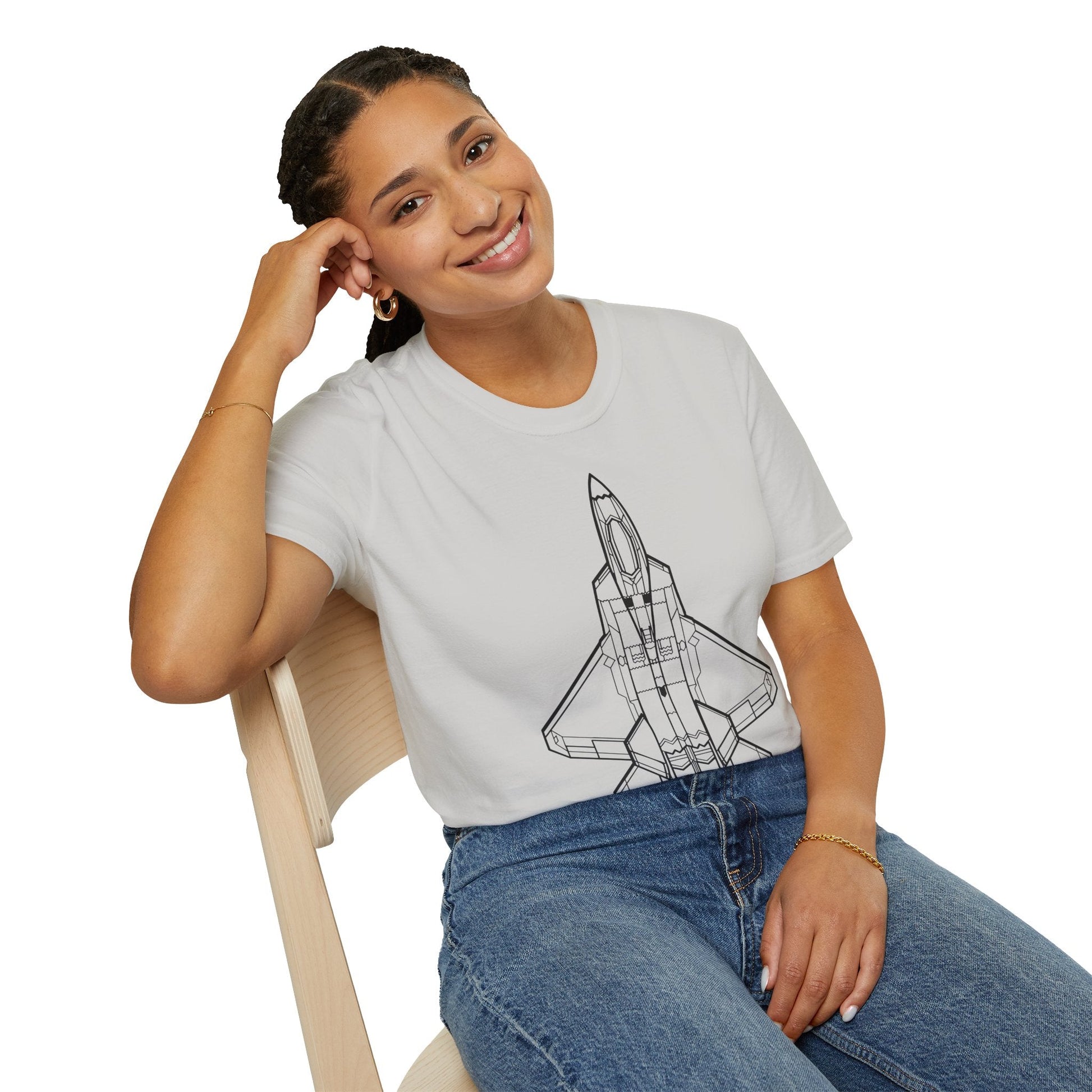 F-22 Top View T-Shirt – Raptor Stealth Fighter Jet Overhead Aviation Tee - Pilot gifts - WWII warbird t-shirt