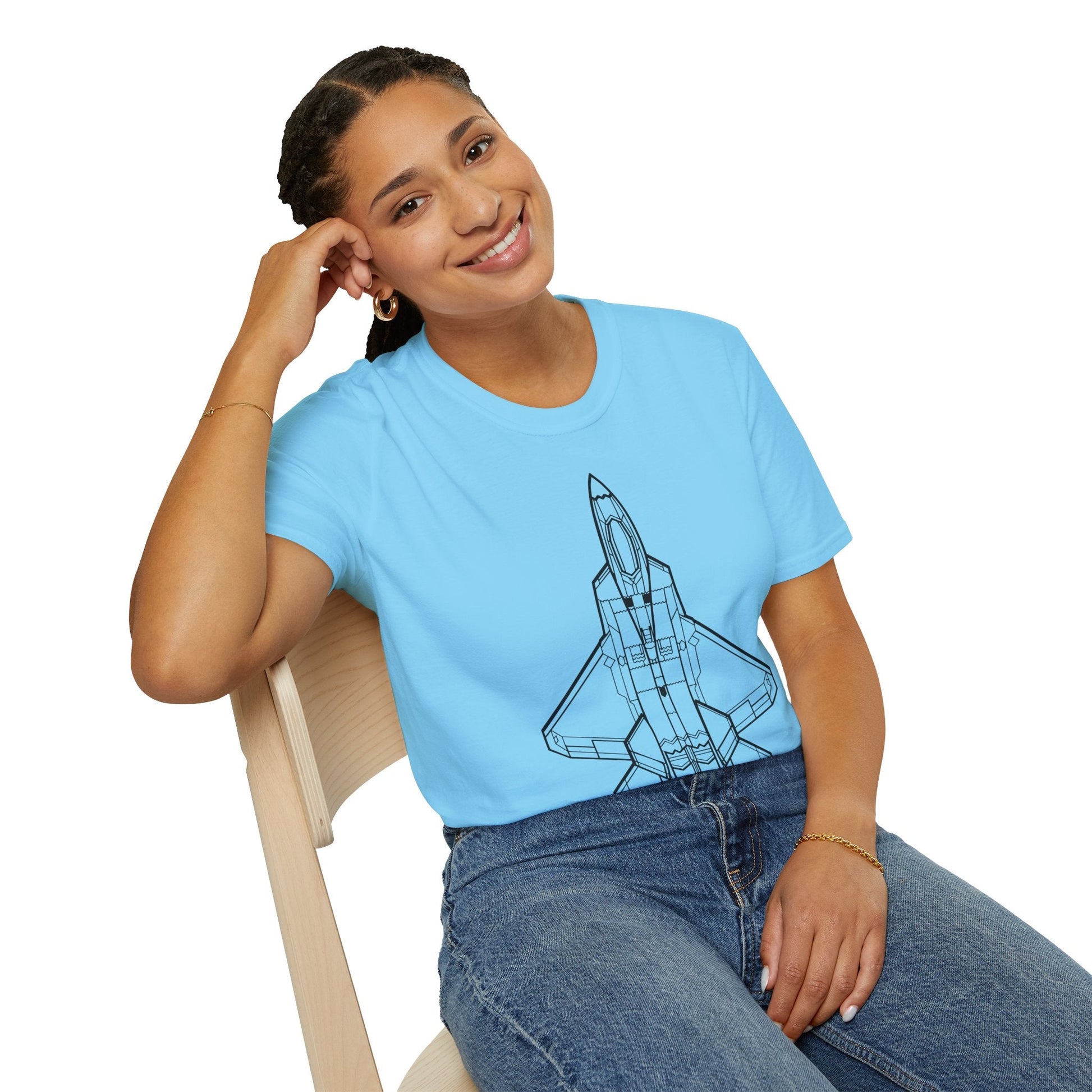 F-22 Top View T-Shirt – Raptor Stealth Fighter Jet Overhead Aviation Tee - Pilot gifts - WWII warbird t-shirt