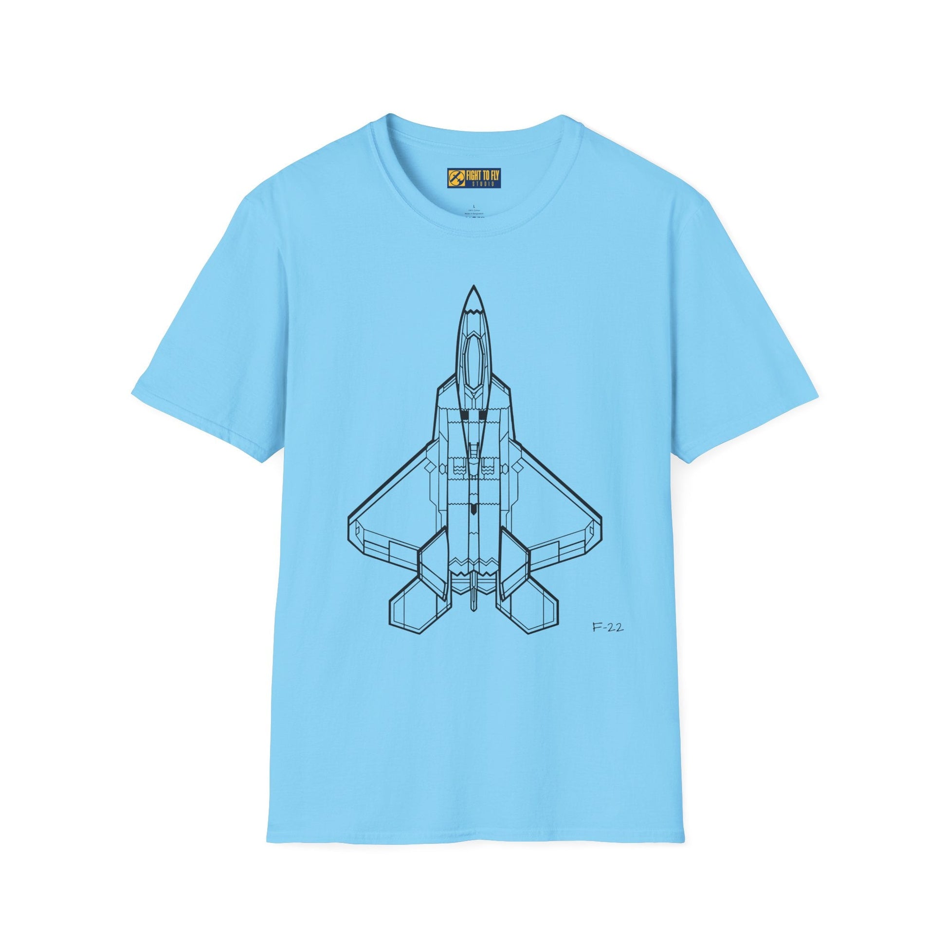 F-22 Top View T-Shirt – Raptor Stealth Fighter Jet Overhead Aviation Tee - Pilot gifts - WWII warbird t-shirt