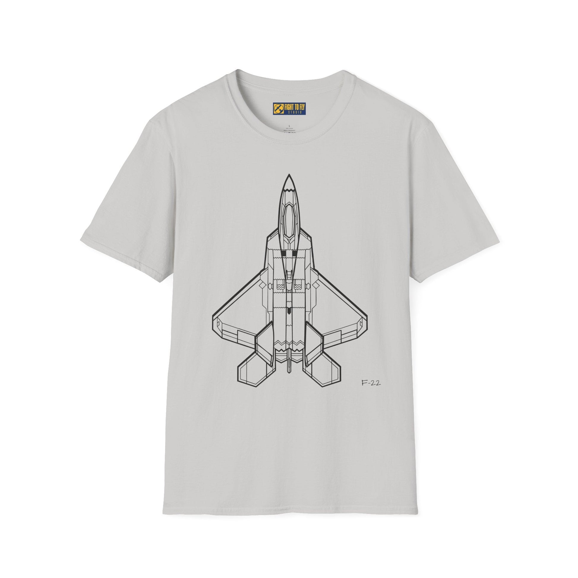 F-22 Top View T-Shirt – Raptor Stealth Fighter Jet Overhead Aviation Tee - Pilot gifts - WWII warbird t-shirt