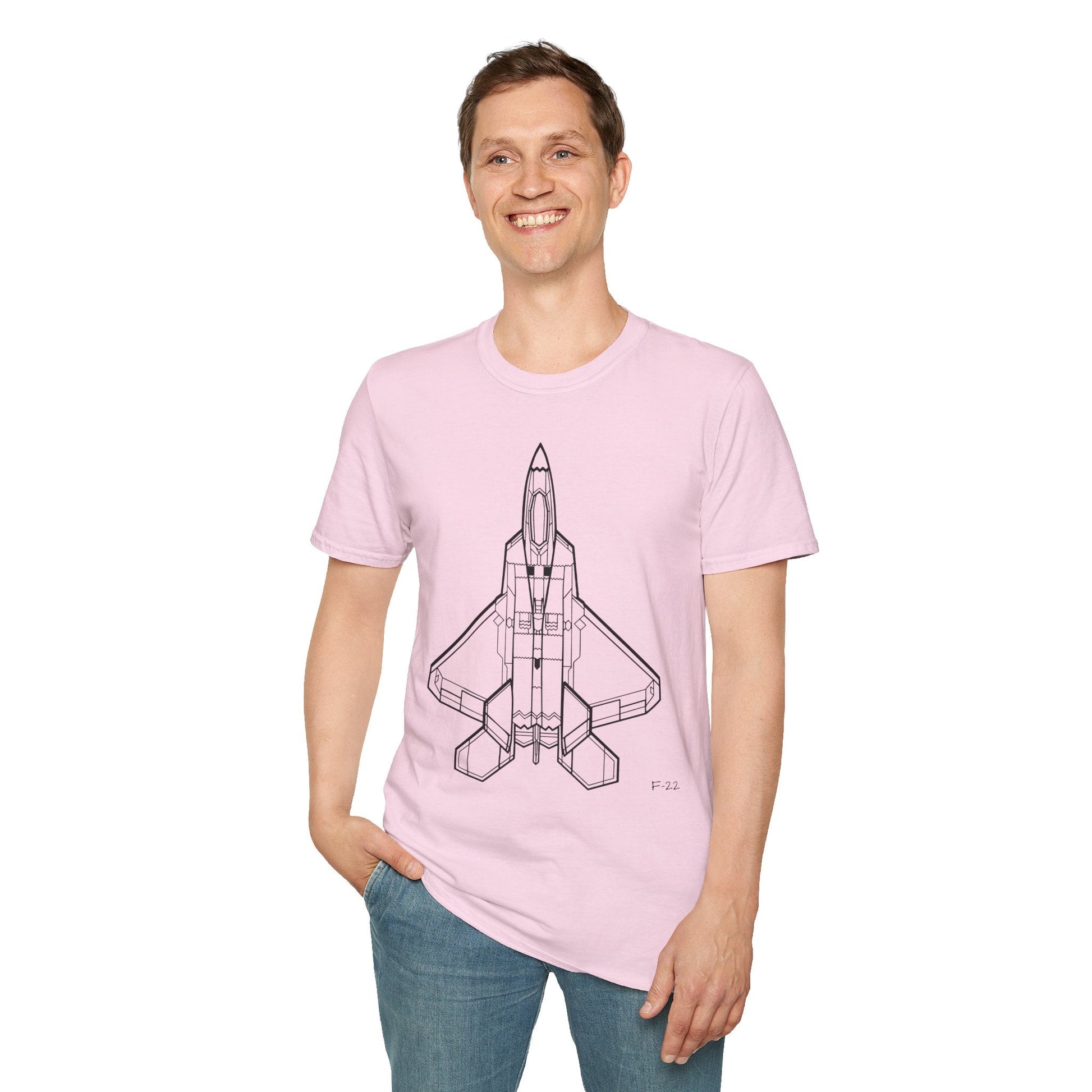 F-22 Top View T-Shirt – Raptor Stealth Fighter Jet Overhead Aviation Tee - Pilot gifts - WWII warbird t-shirt