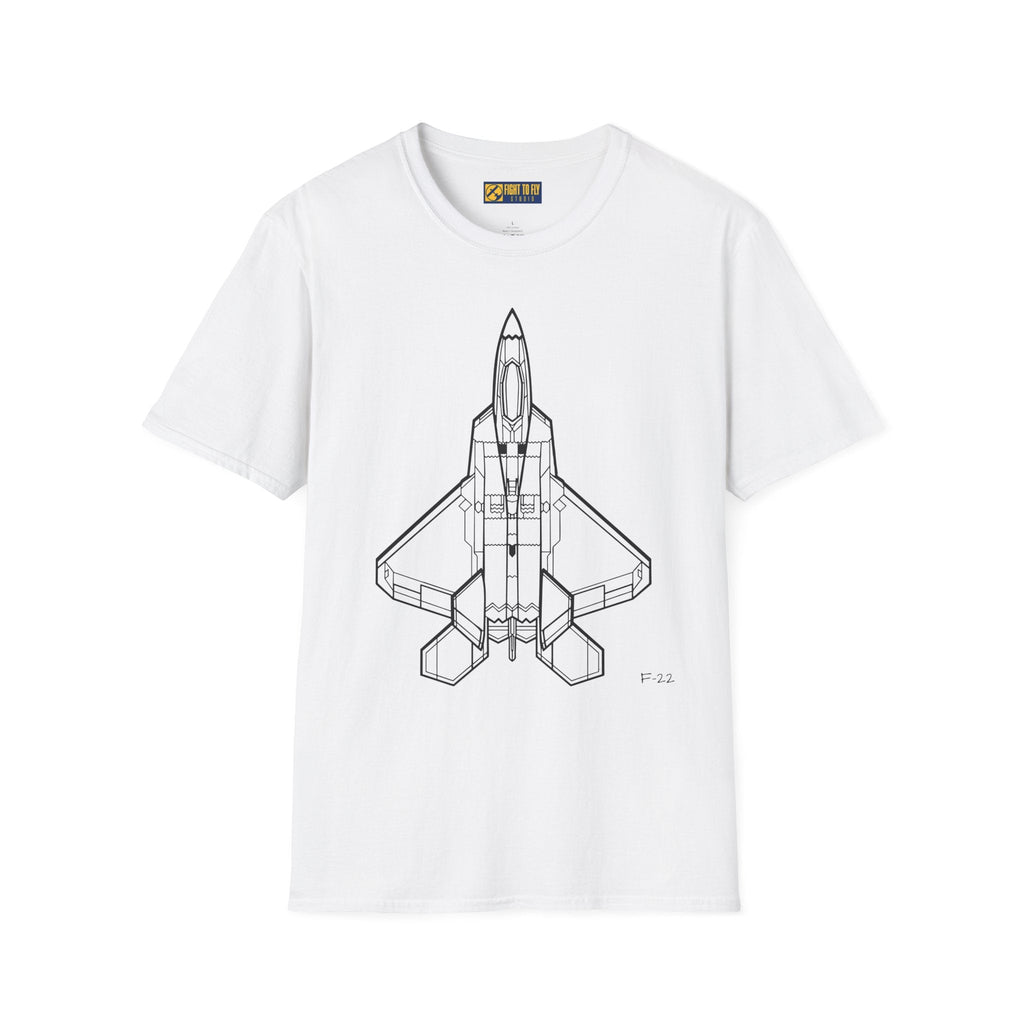 F-22 Top View T-Shirt – Raptor Stealth Fighter Jet Overhead Aviation Tee - Pilot gifts - WWII warbird t-shirt