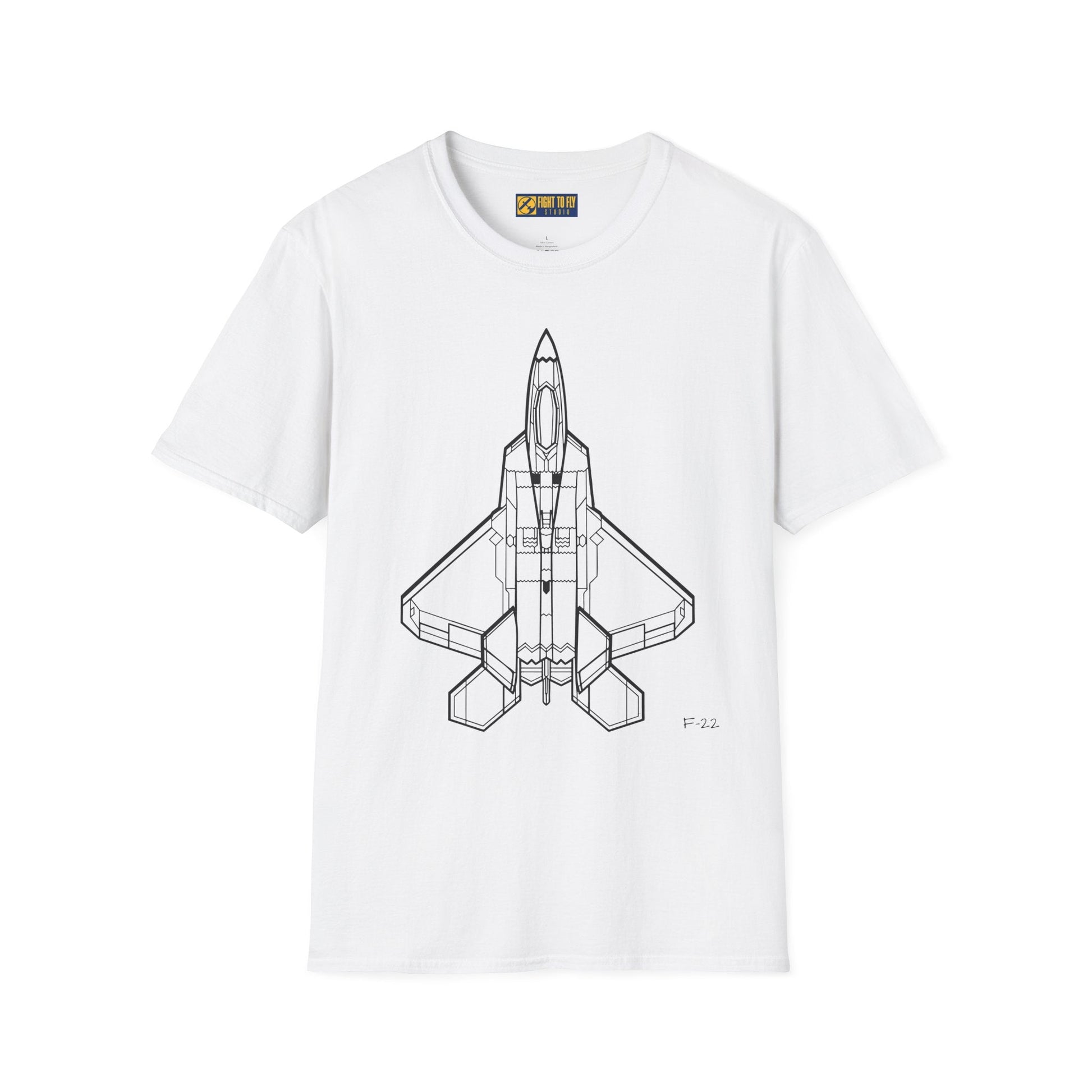 F-22 Top View T-Shirt – Raptor Stealth Fighter Jet Overhead Aviation Tee - Pilot gifts - WWII warbird t-shirt