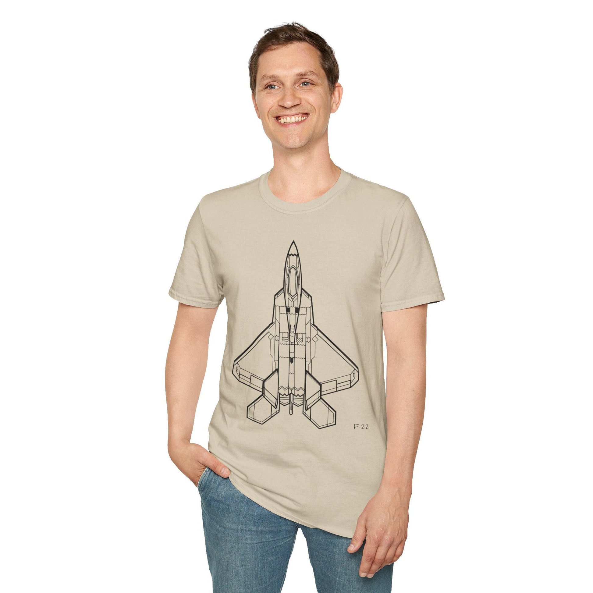 F-22 Top View T-Shirt – Raptor Stealth Fighter Jet Overhead Aviation Tee - Pilot gifts - WWII warbird t-shirt
