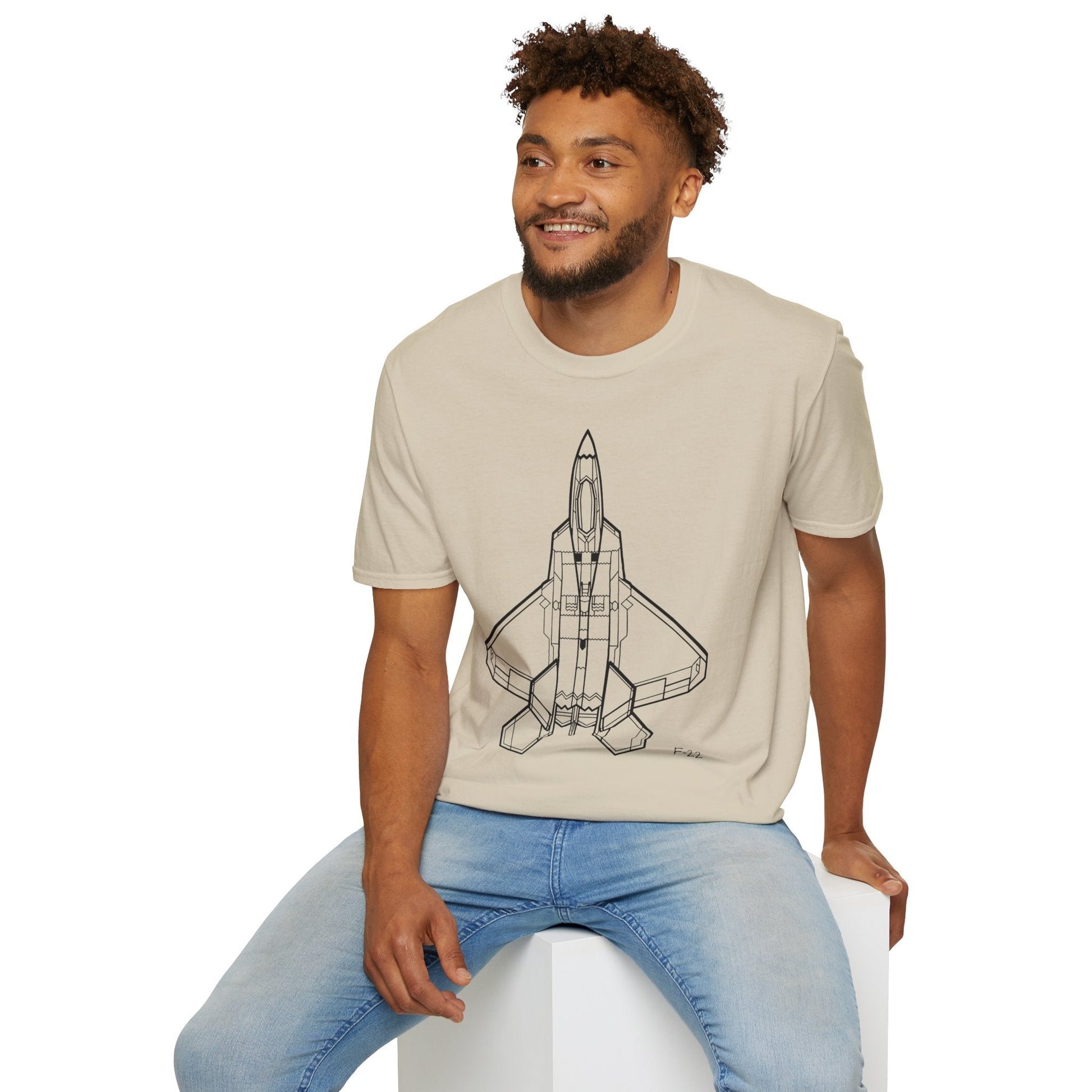 F-22 Top View T-Shirt – Raptor Stealth Fighter Jet Overhead Aviation Tee - Pilot gifts - WWII warbird t-shirt