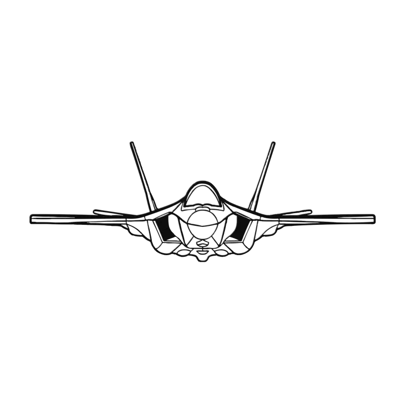 F-35A Front Die Cut Metal Wall Art - Sign - Pilot gifts - WWII warbird t-shirt