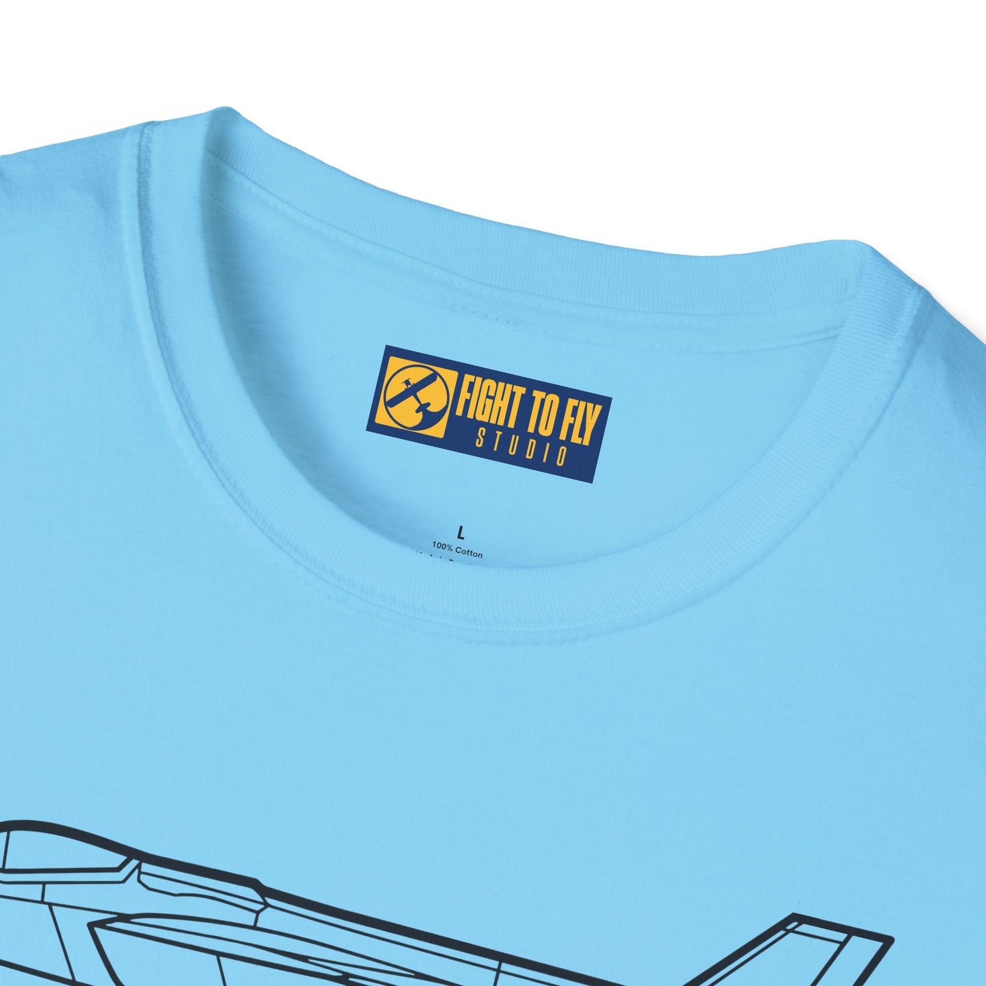 F-35A Side View T-Shirt – Stealth Fighter Jet Profile Aviation Tee - Pilot gifts - WWII warbird t-shirt