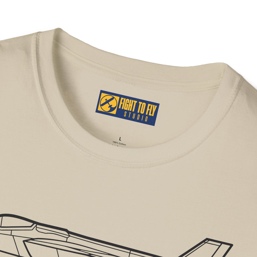 F-35A Side View T-Shirt – Stealth Fighter Jet Profile Aviation Tee - Pilot gifts - WWII warbird t-shirt