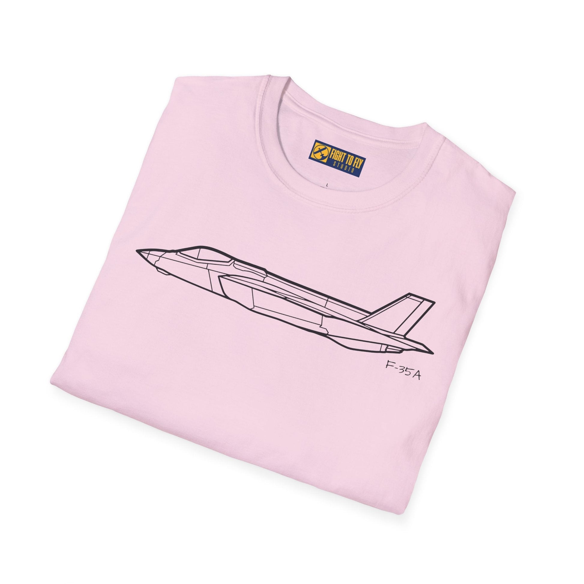 F-35A Side View T-Shirt – Stealth Fighter Jet Profile Aviation Tee - Pilot gifts - WWII warbird t-shirt