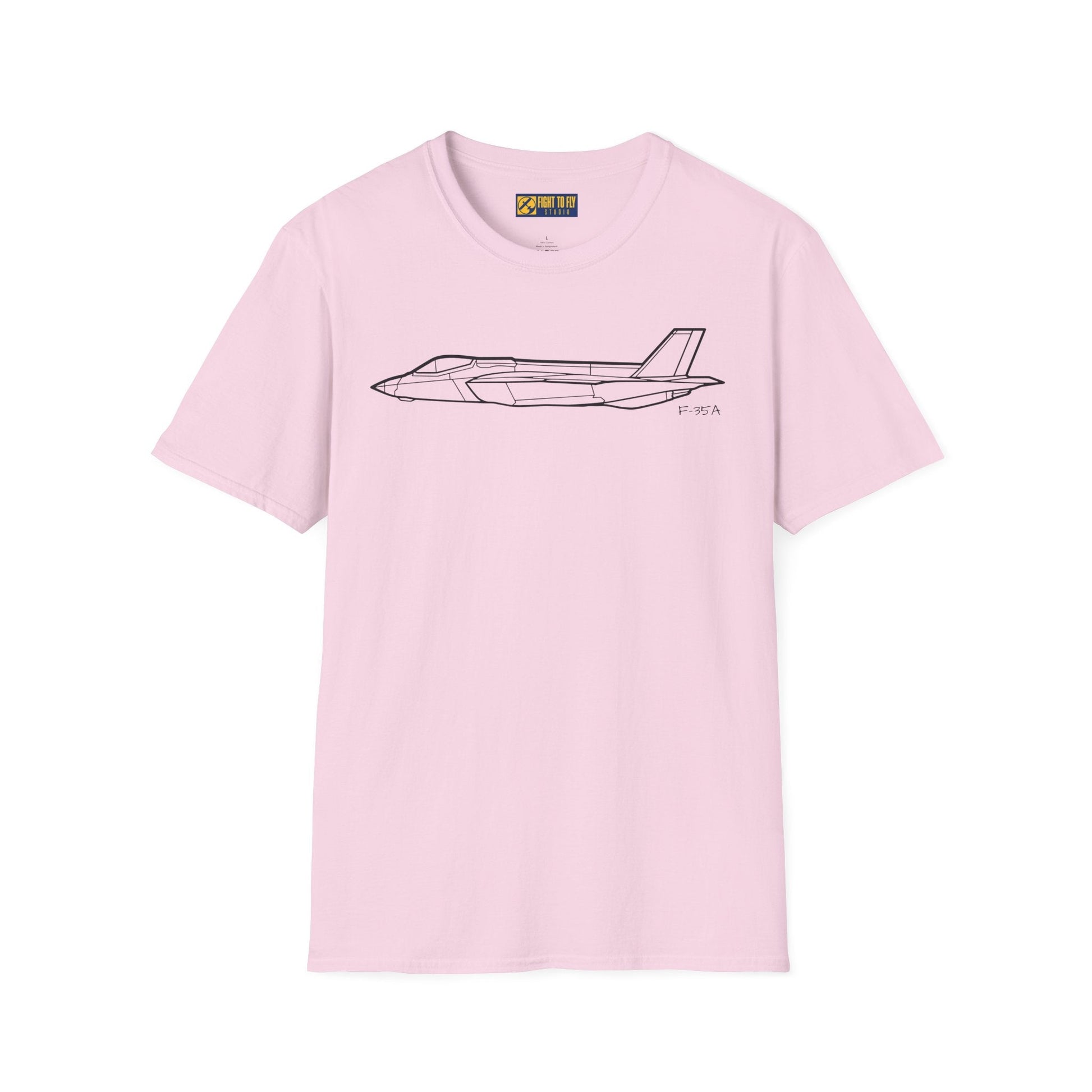 F-35A Side View T-Shirt – Stealth Fighter Jet Profile Aviation Tee - Pilot gifts - WWII warbird t-shirt