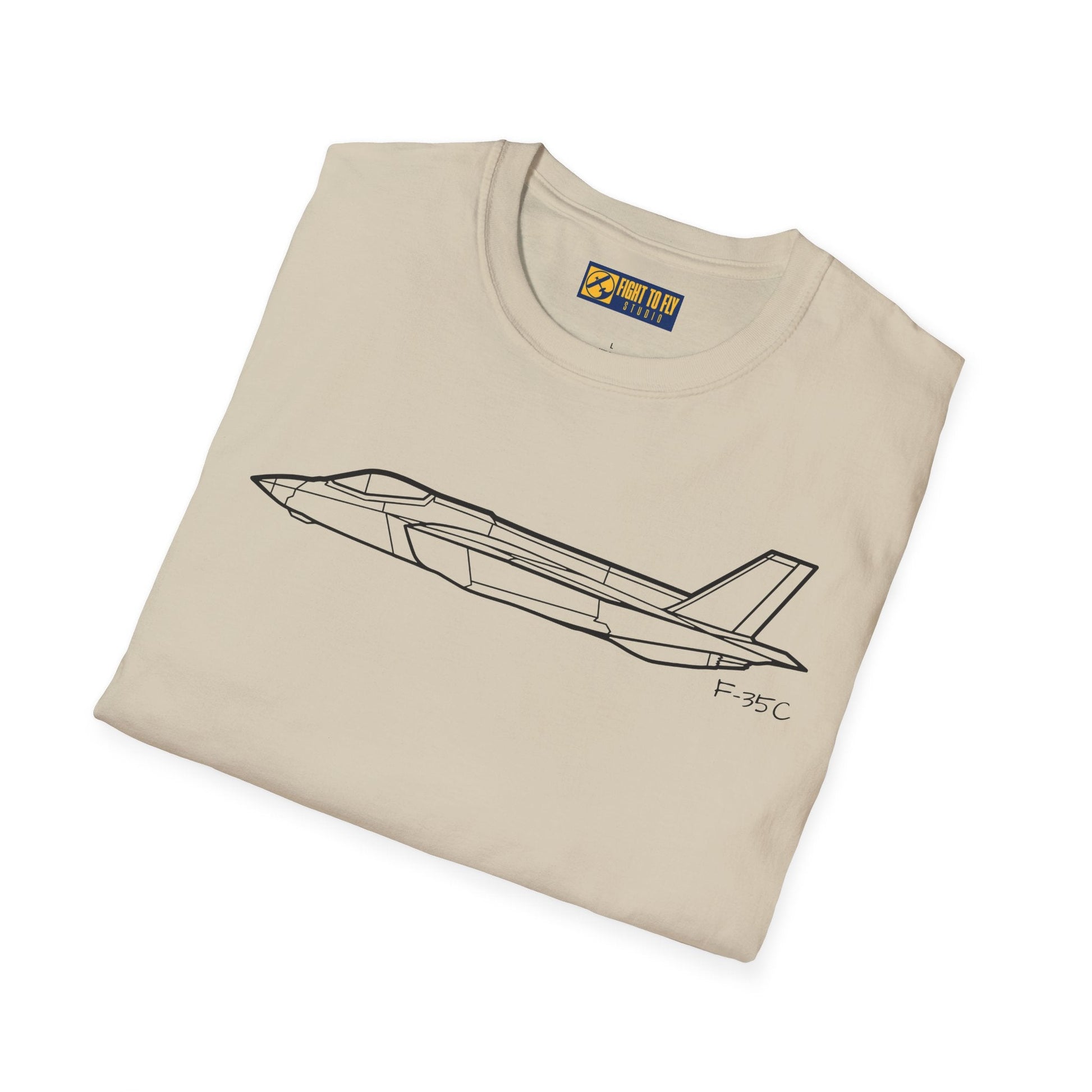 F-35C Side View T-Shirt – Carrier Variant Stealth Fighter Jet Tee - Pilot gifts - WWII warbird t-shirt