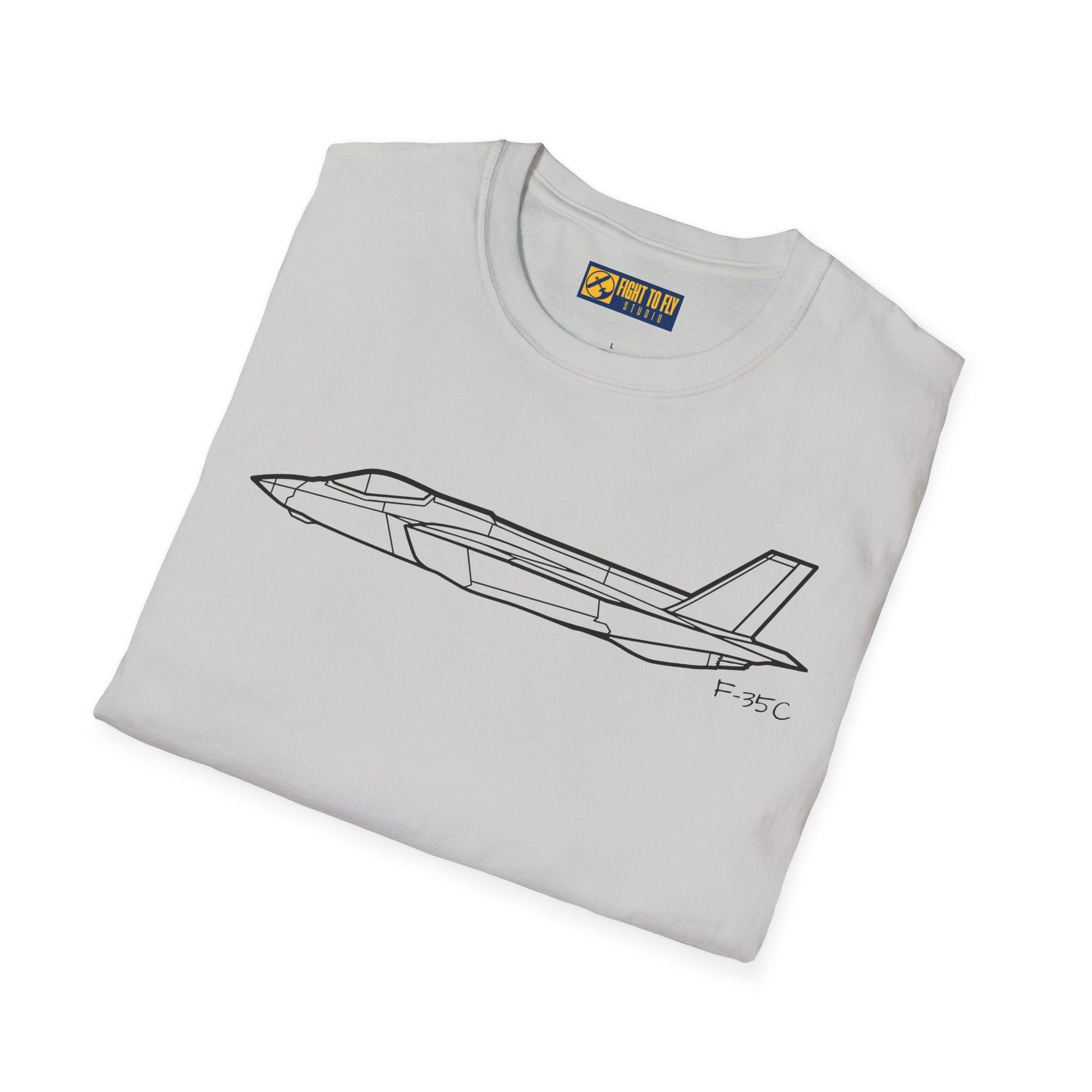 F-35C Side View T-Shirt – Carrier Variant Stealth Fighter Jet Tee - Pilot gifts - WWII warbird t-shirt