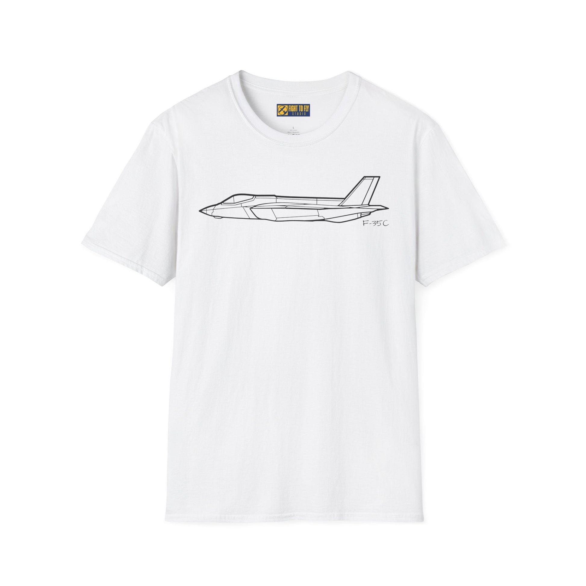 F-35C Side View T-Shirt – Carrier Variant Stealth Fighter Jet Tee - Pilot gifts - WWII warbird t-shirt
