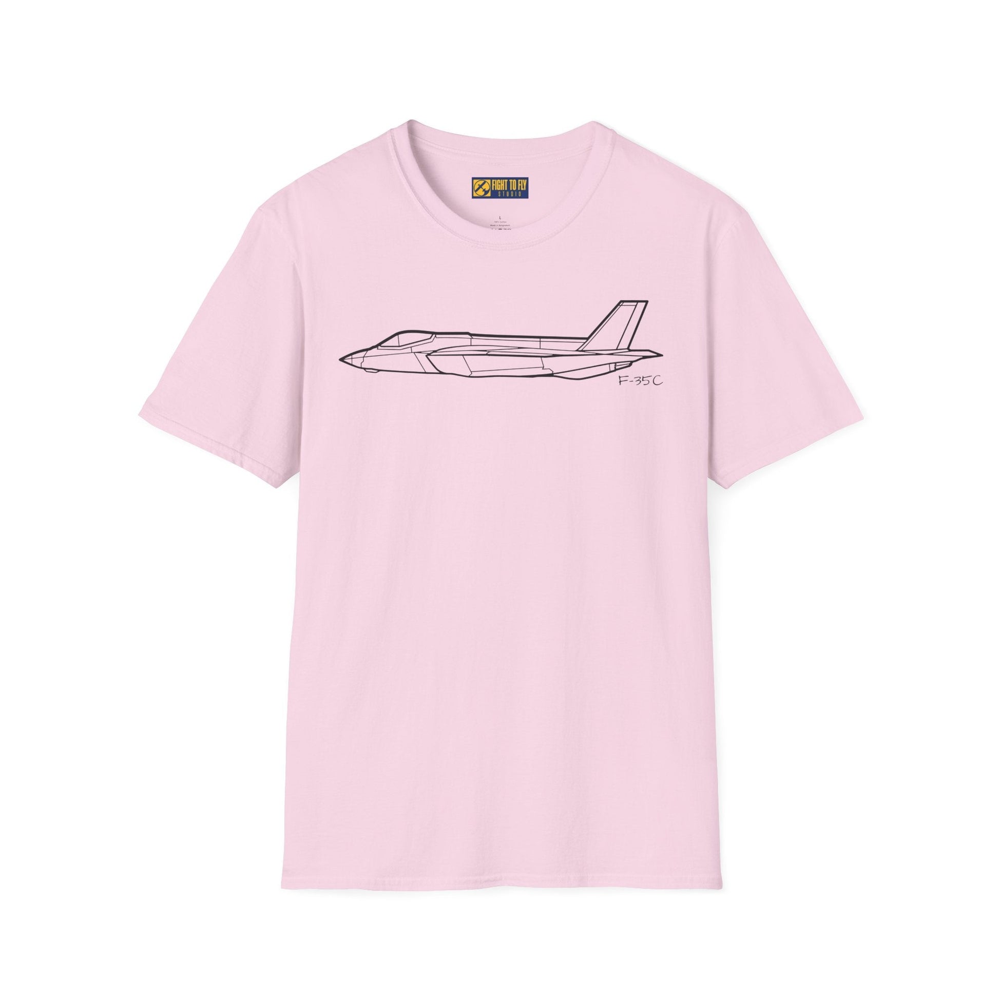 F-35C Side View T-Shirt – Carrier Variant Stealth Fighter Jet Tee - Pilot gifts - WWII warbird t-shirt