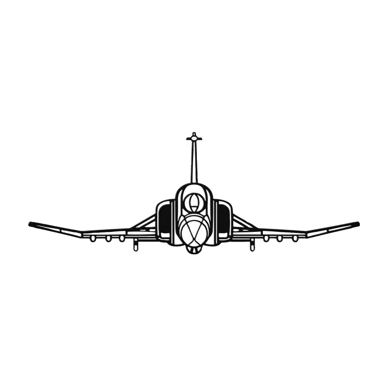 F-4 Front Die Cut Metal Wall Art - Sign - Pilot gifts - WWII warbird t-shirt