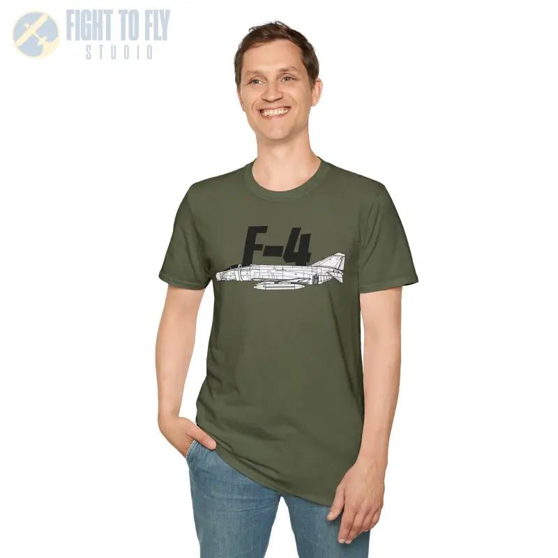 F-4 Side Profile T-Shirt – Twin-Engine Supersonic Jet Tee - Pilot gifts - WWII warbird t-shirt